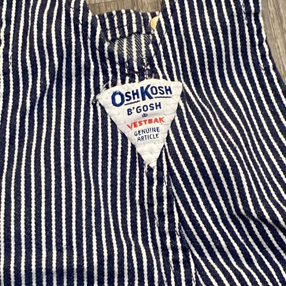 Vintage OshKosh B'gosh Blue Striped Kids Overalls - Picture 6 of 6